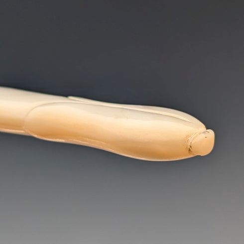 1899 年英國古董白色珍珠手柄純銀刀片 4 對甜點餐具約翰桑德森